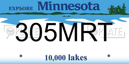 305MRT Minnesota License Plate