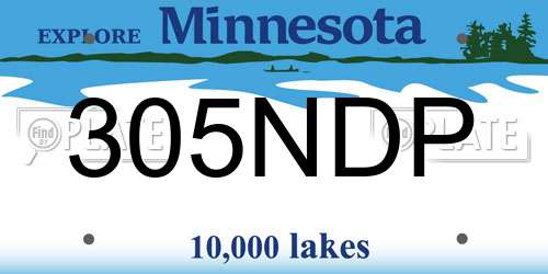 305NDP Minnesota License Plate