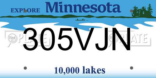 305VJN Minnesota License Plate