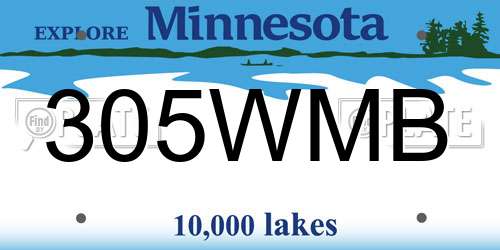 305WMB Minnesota License Plate