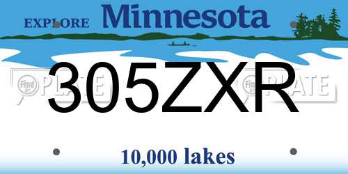 305ZXR Minnesota License Plate