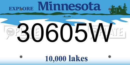 30605W Minnesota License Plate