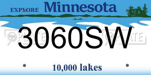 3060SW Minnesota License Plate