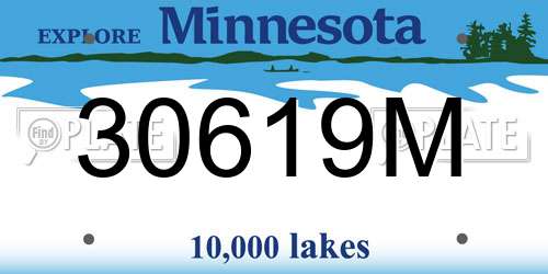 30619M Minnesota License Plate