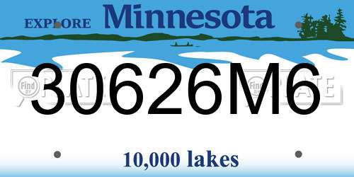 30626M6 Minnesota License Plate