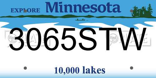 3065STW Minnesota License Plate