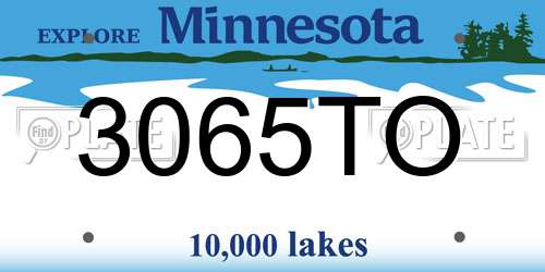 3065TO Minnesota License Plate