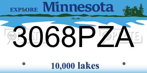3068PZA Minnesota License Plate