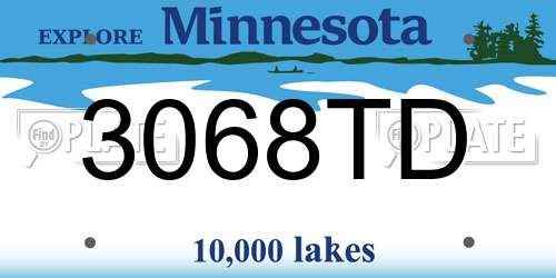 3068TD Minnesota License Plate