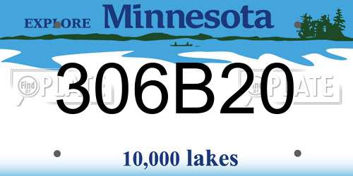 306B20 Minnesota License Plate