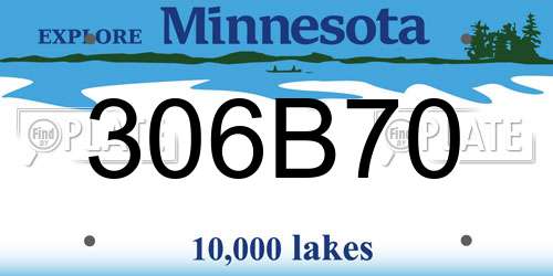 306B70 Minnesota License Plate