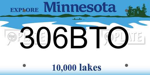 306BTO Minnesota License Plate