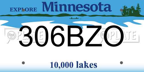 306BZO Minnesota License Plate