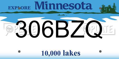 306BZQ Minnesota License Plate