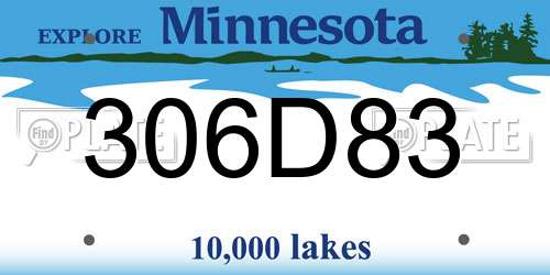 306D83 Minnesota License Plate