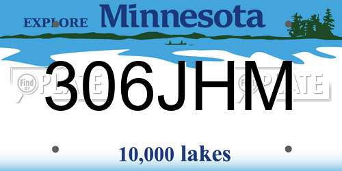 306JHM Minnesota License Plate