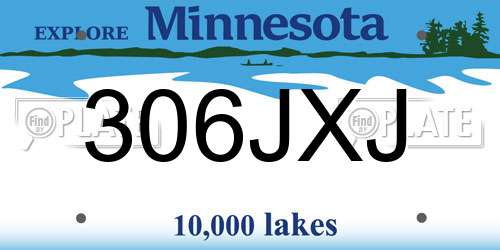 306JXJ Minnesota License Plate