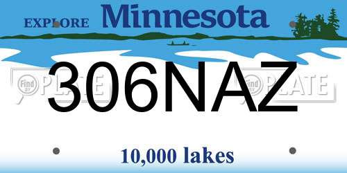 306NAZ Minnesota License Plate