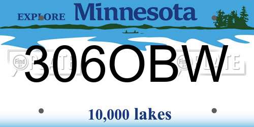 306OBW Minnesota License Plate