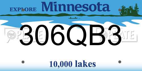 306QB3 Minnesota License Plate