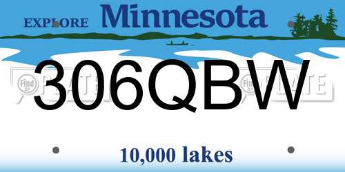 306QBW Minnesota License Plate