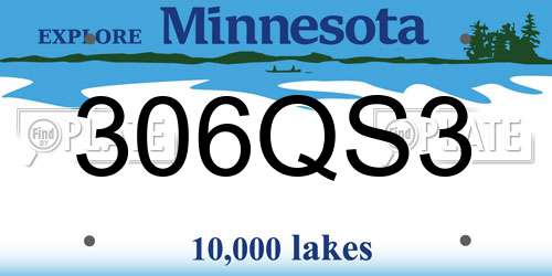 306QS3 Minnesota License Plate