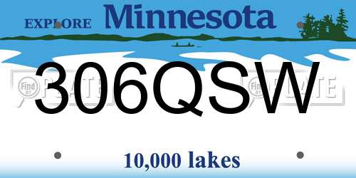 306QSW Minnesota License Plate