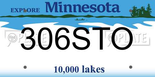 306STO Minnesota License Plate