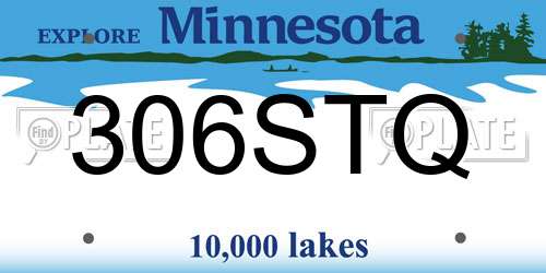 306STQ Minnesota License Plate