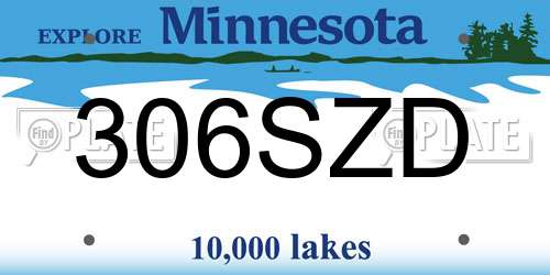 306SZD Minnesota License Plate
