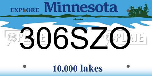 306SZO Minnesota License Plate