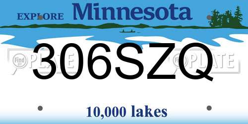 306SZQ Minnesota License Plate
