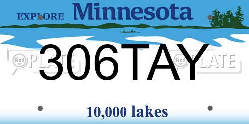 306TAY Minnesota License Plate
