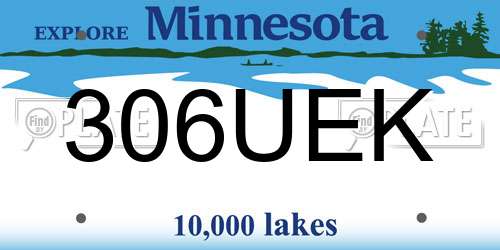 306UEK Minnesota License Plate