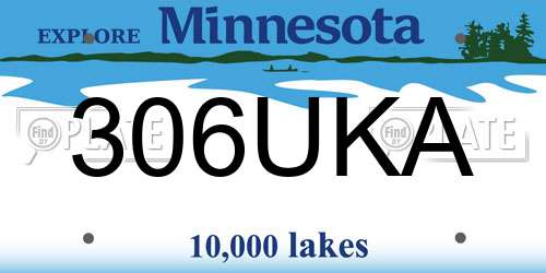 306UKA Minnesota License Plate