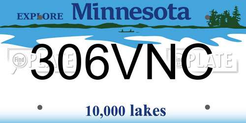306VNC Minnesota License Plate