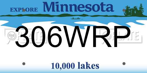 306WRP Minnesota License Plate