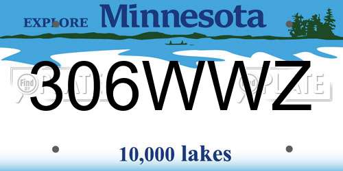 306WWZ Minnesota License Plate