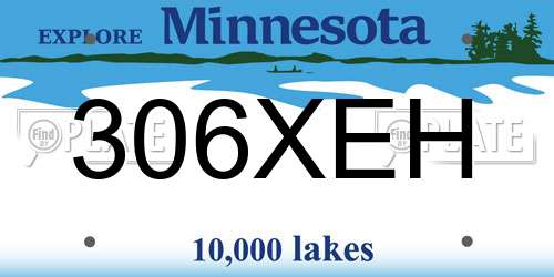 306XEH Minnesota License Plate