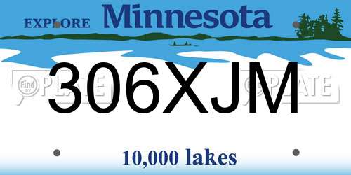 306XJM Minnesota License Plate