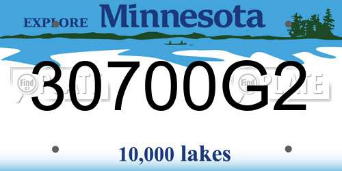 30700G2 Minnesota License Plate