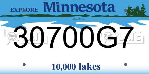 30700G7 Minnesota License Plate