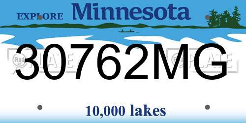 30762MG Minnesota License Plate