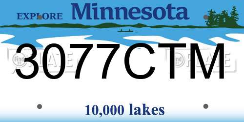 3077CTM Minnesota License Plate