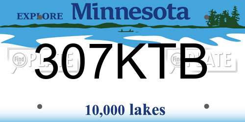 307KTB Minnesota License Plate