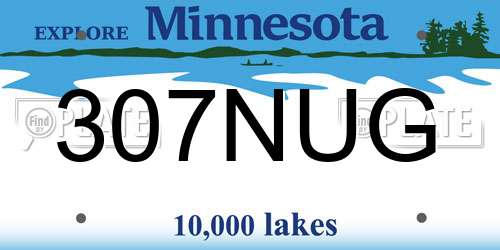 307NUG Minnesota License Plate