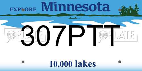 307PTT Minnesota License Plate