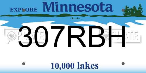 307RBH Minnesota License Plate