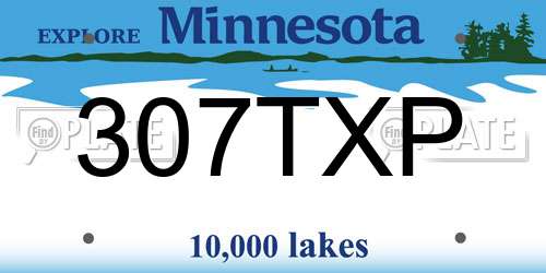307TXP Minnesota License Plate