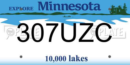 307UZC Minnesota License Plate